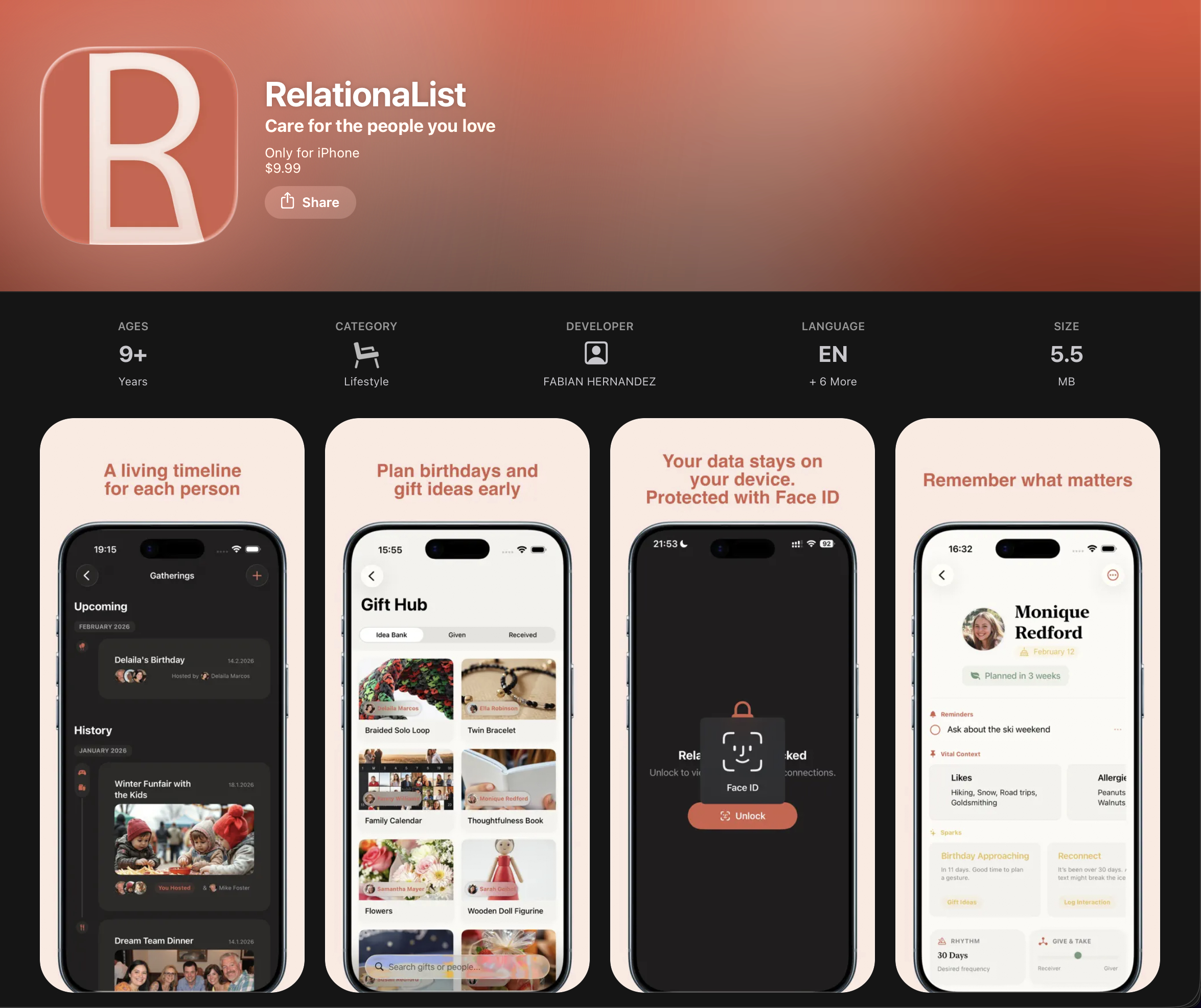 RelationaList app